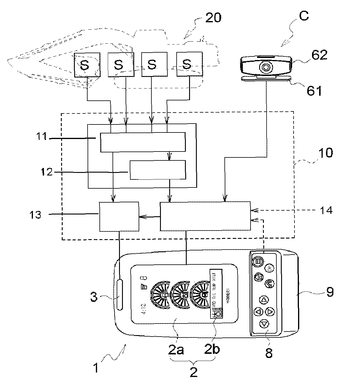 Indicator control system for construction machine