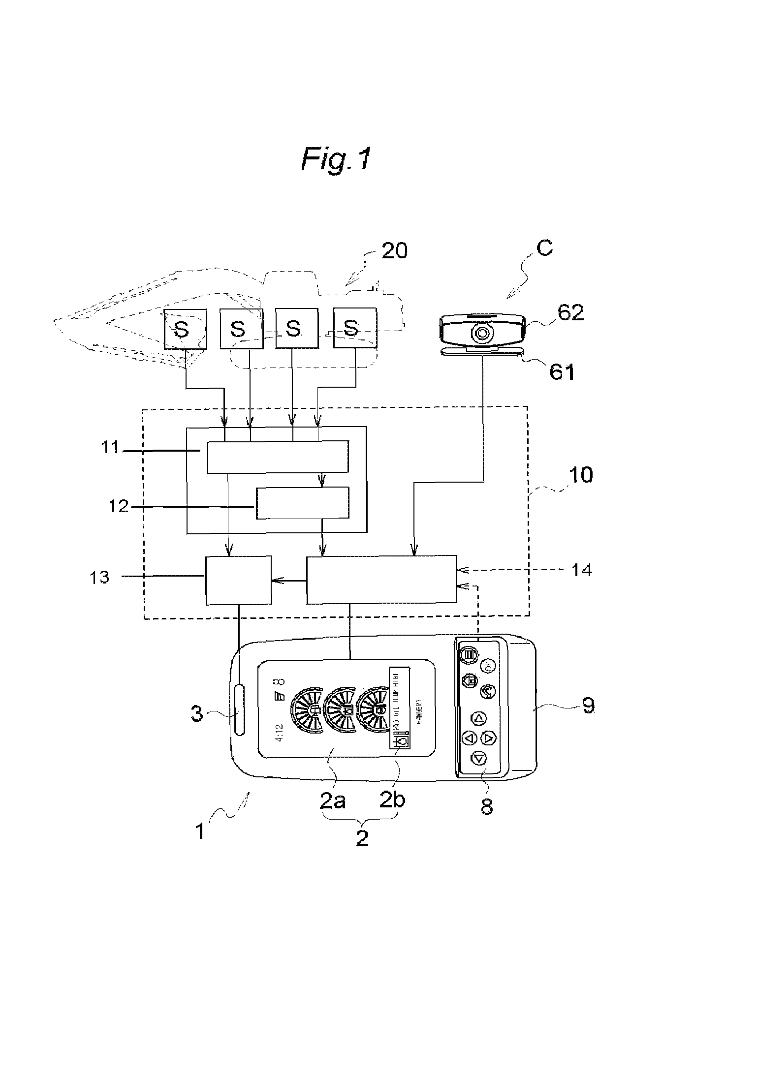 Indicator control system for construction machine