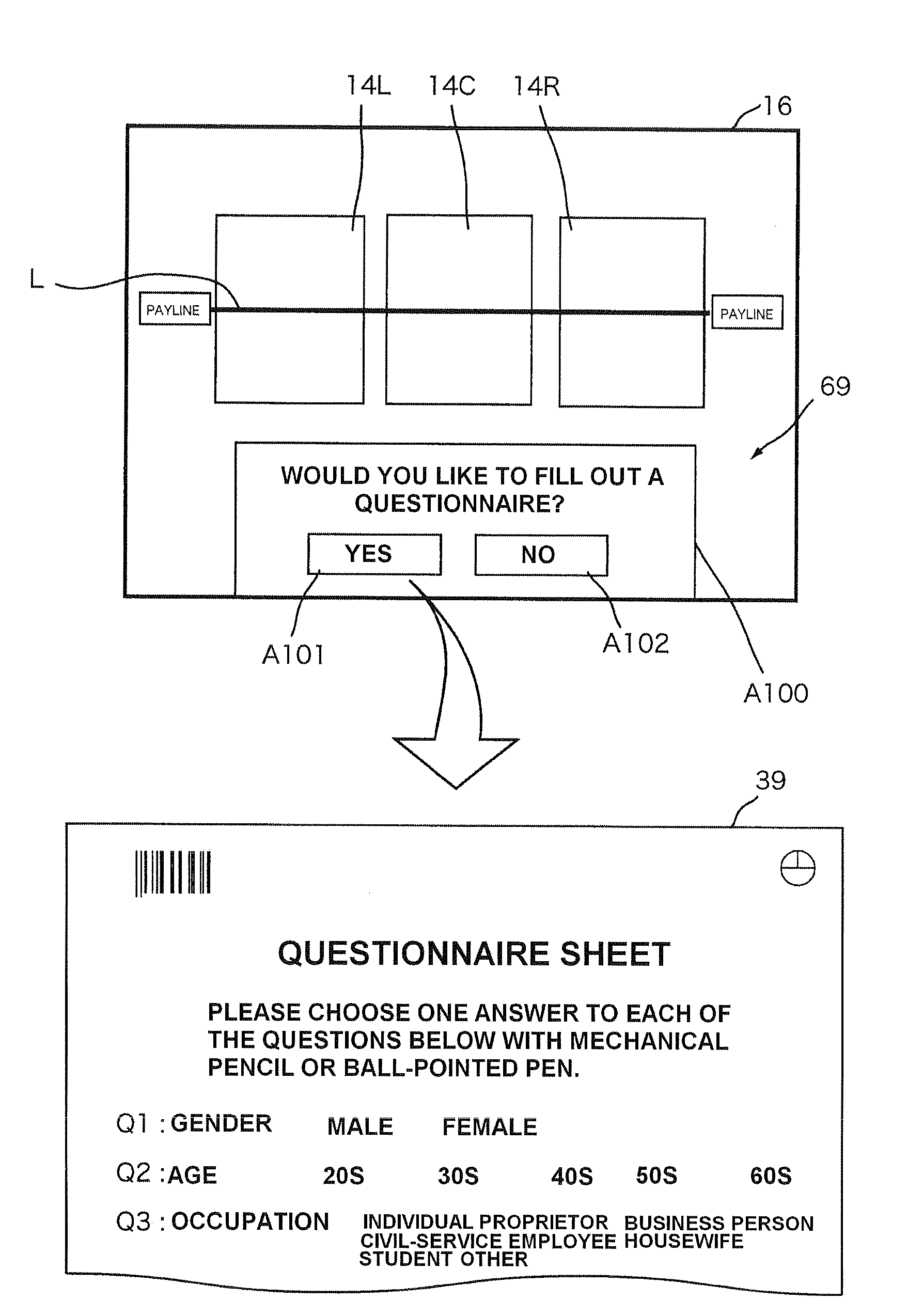 Gaming Machine Having Questionnaire Function And Control Method Thereof