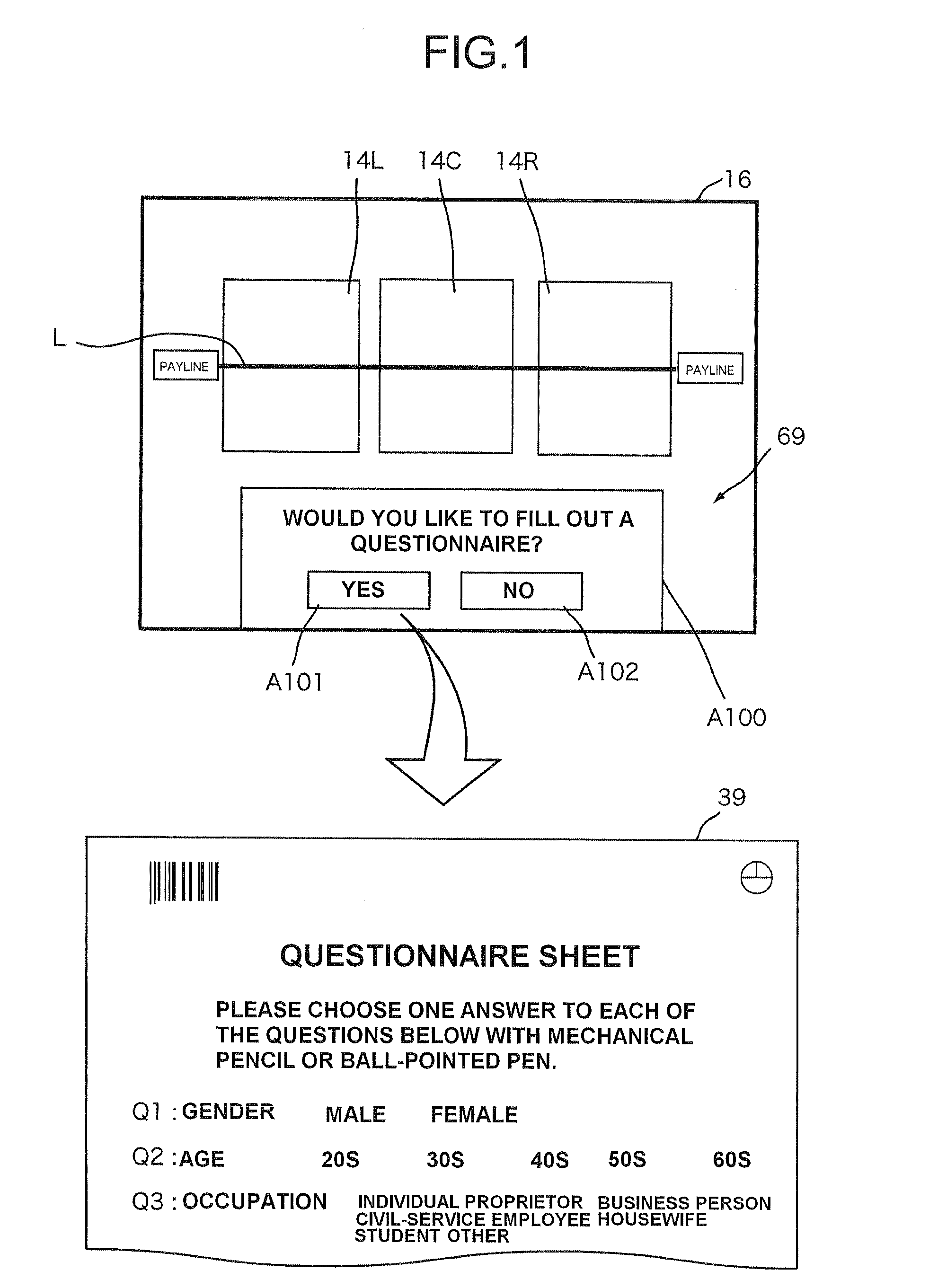 Gaming Machine Having Questionnaire Function And Control Method Thereof