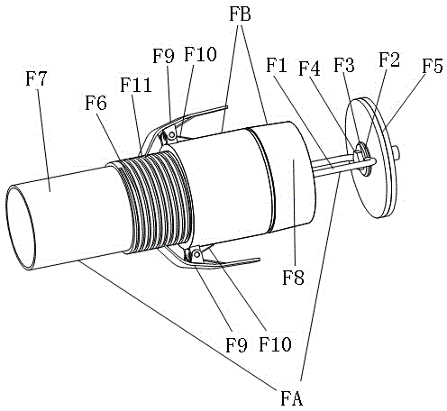 Pouring device and construction method of grouted wall