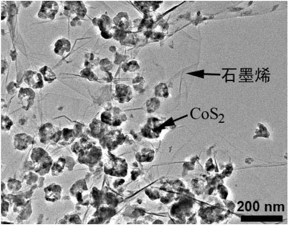 Transition metal sulfide/graphene composite material, and preparation method and application thereof