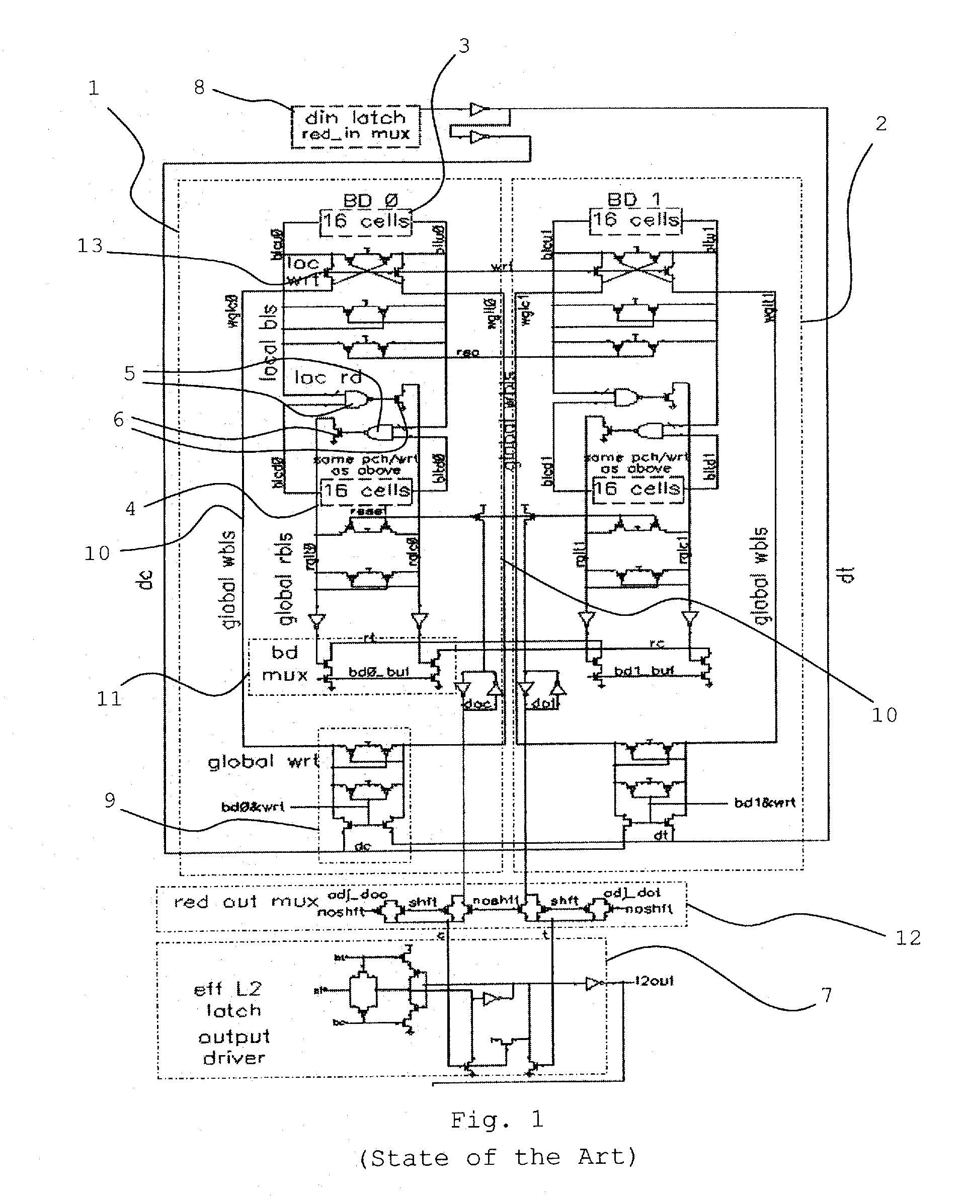 Method and structure for domino read bit line and set reset latch