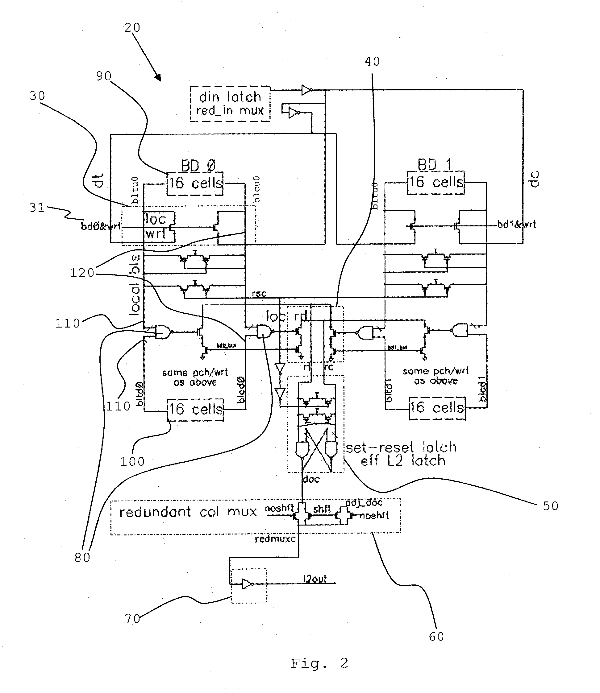 Method and structure for domino read bit line and set reset latch