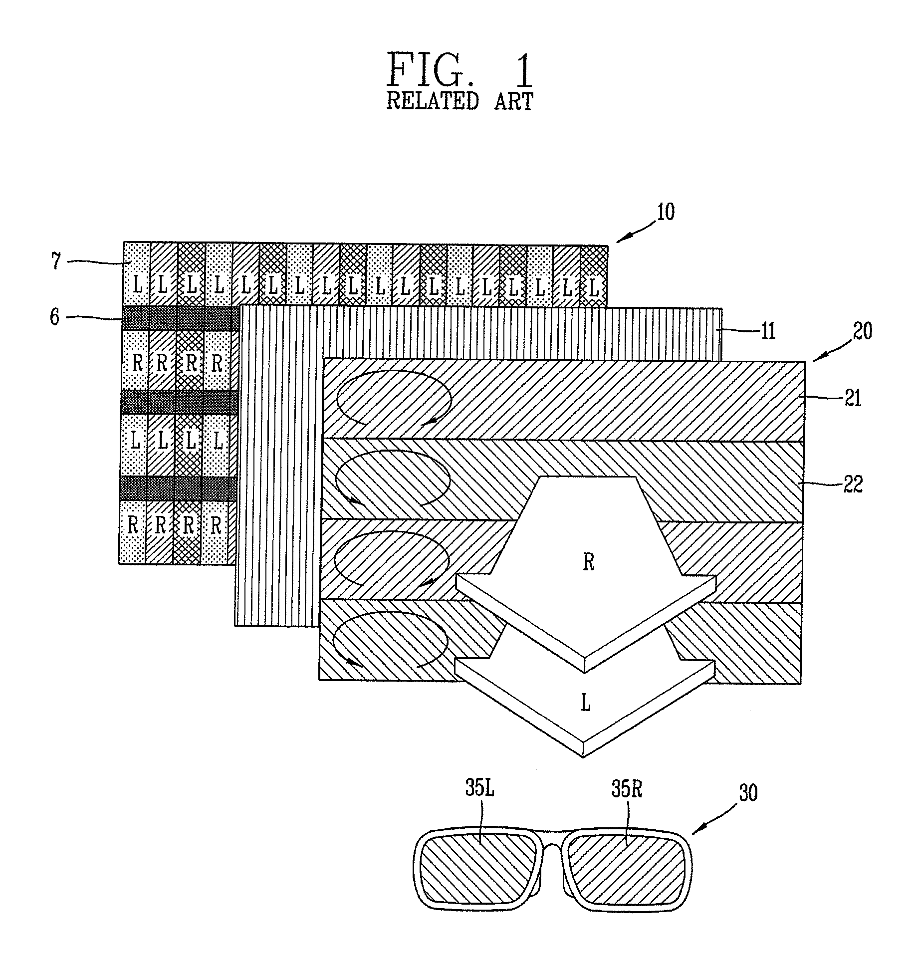 Polarized glasses type stereoscopic image display device and fabrication method thereof