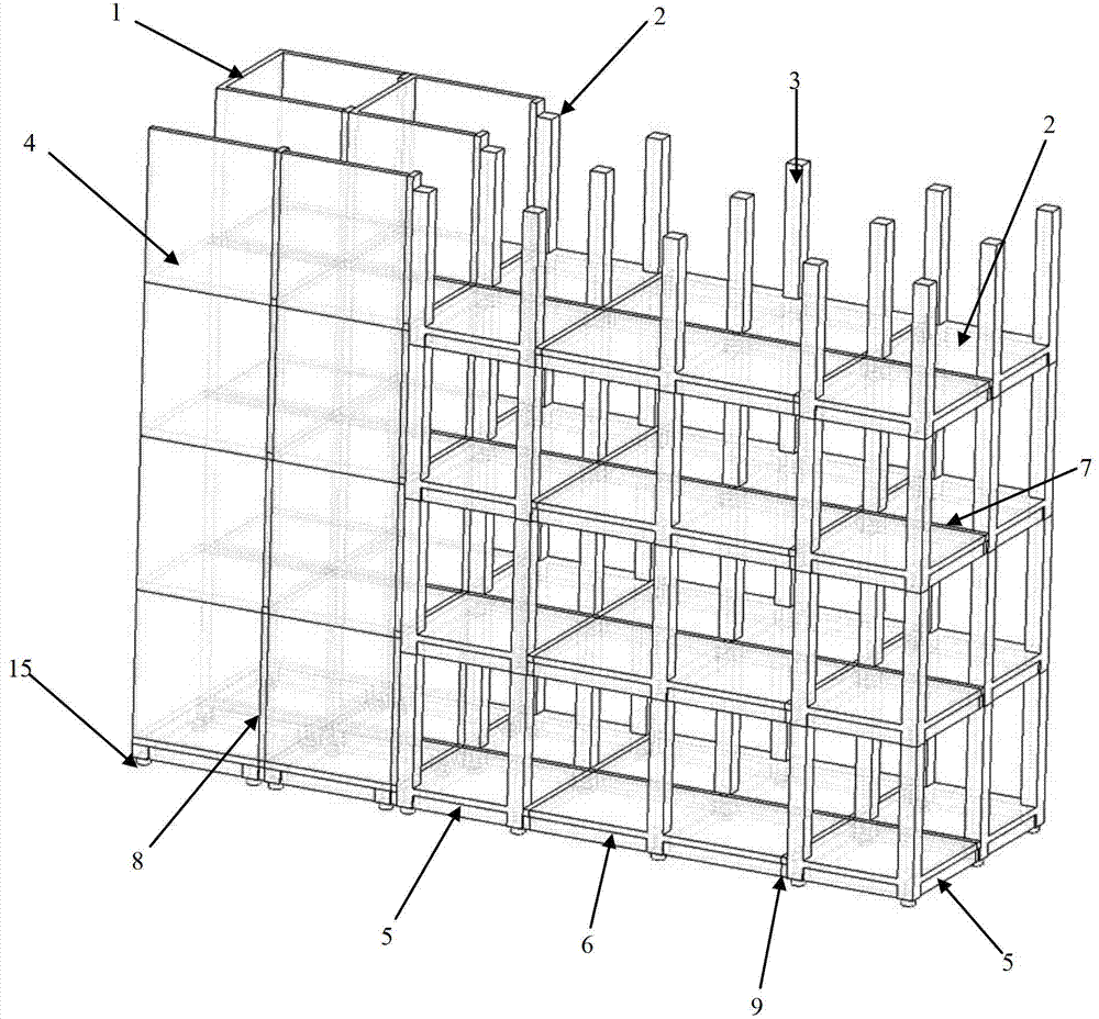 Standard unit assembled shock isolating and damping structure system