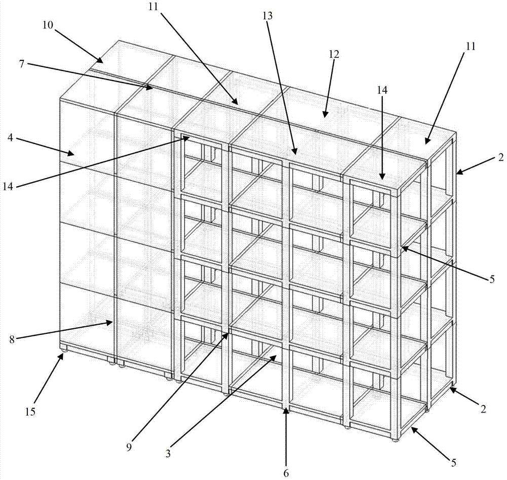 Standard unit assembled shock isolating and damping structure system