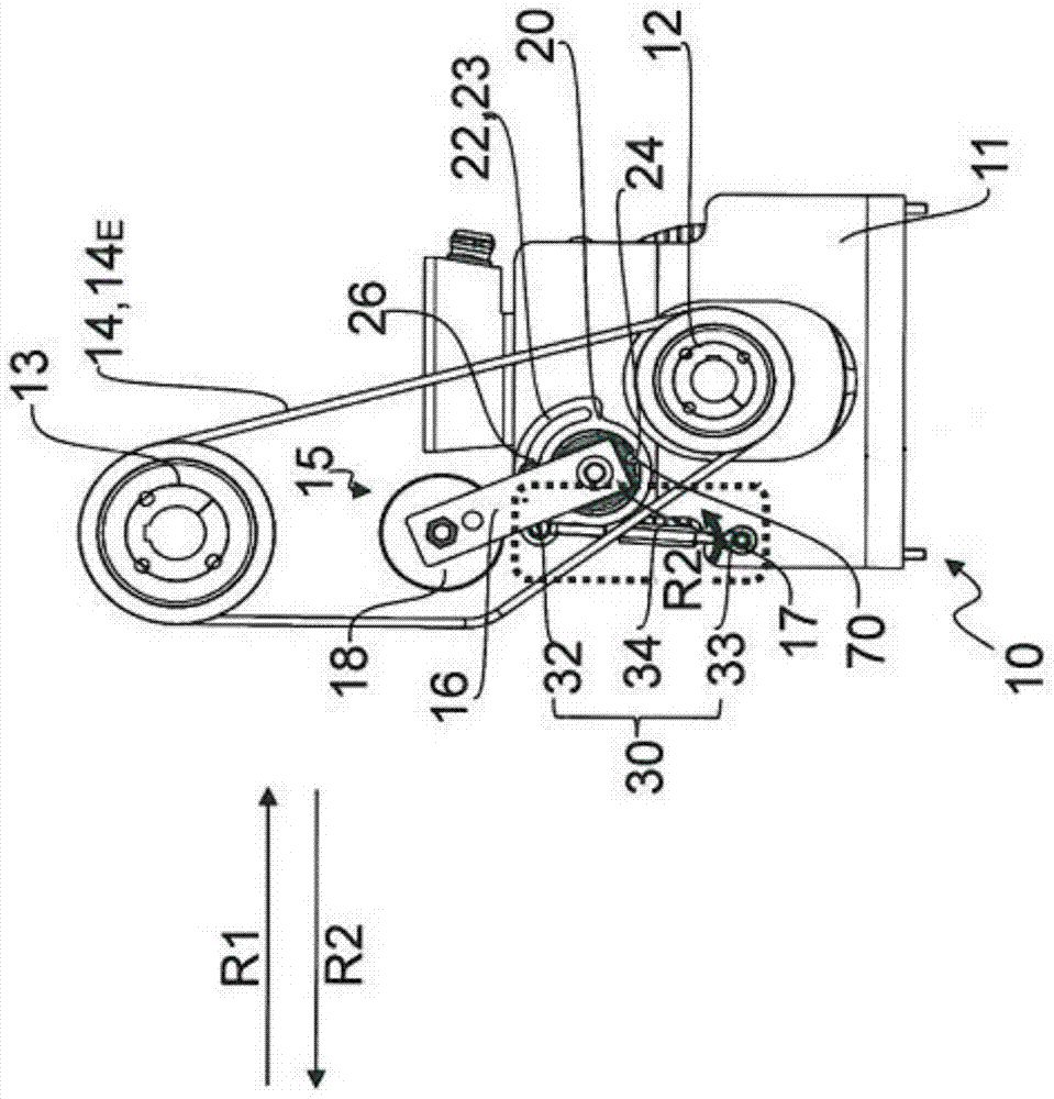 Stirring ball mill and its tensioning device