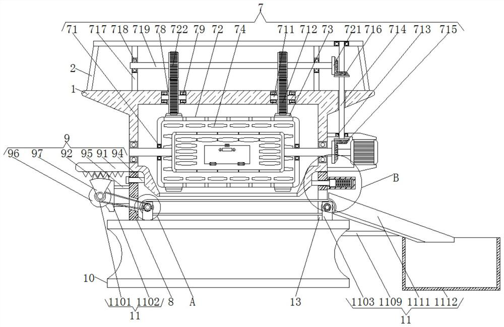 Sorting device for horsestep fish processing based on bidirectional rotation combined with mechanical transmission