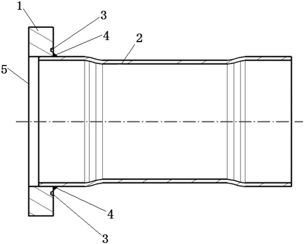 Connecting flange for exhaust system of passenger car and method for preventing welding deformation