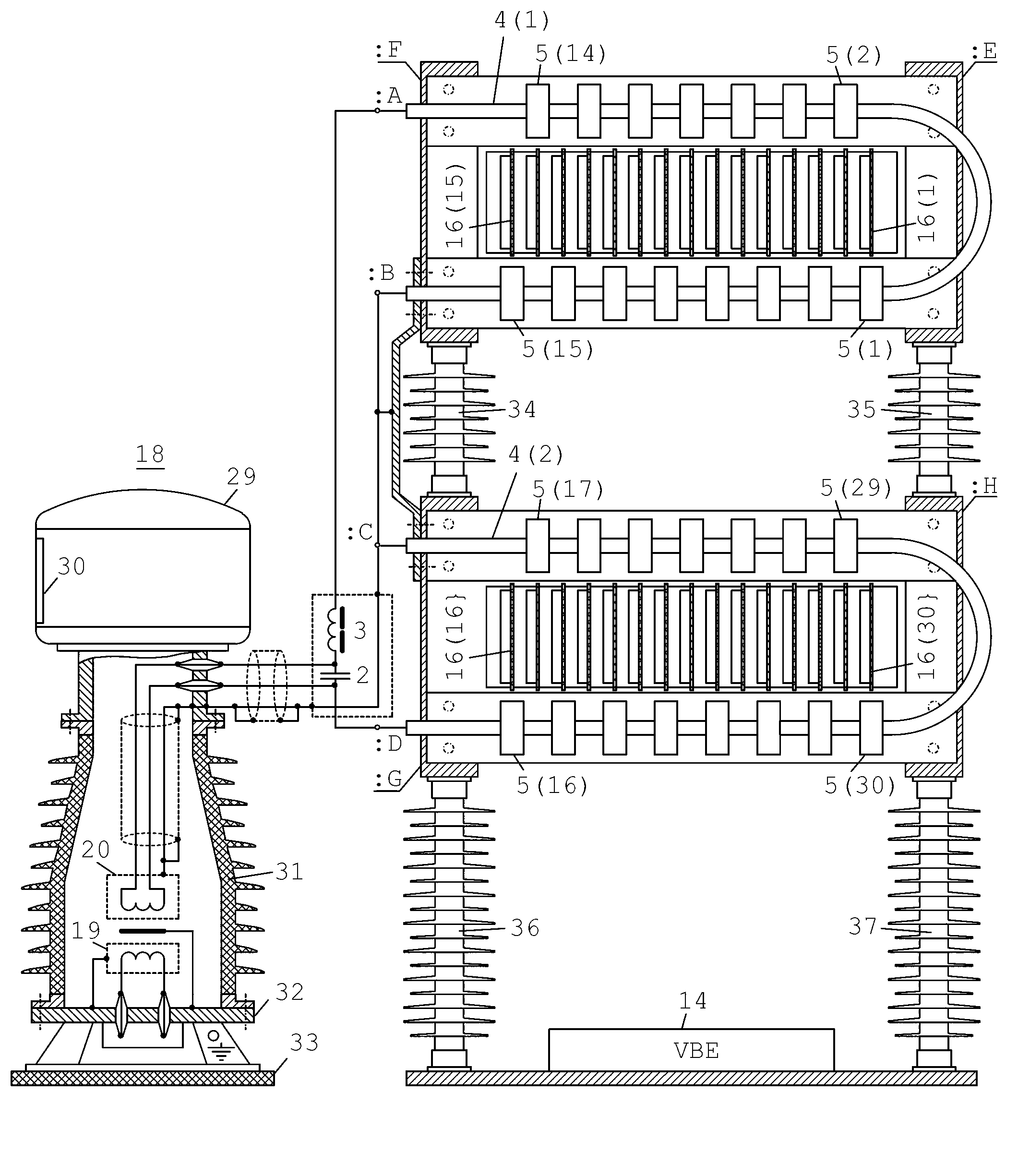 Power device for controlling power semiconductor device to form series valve group