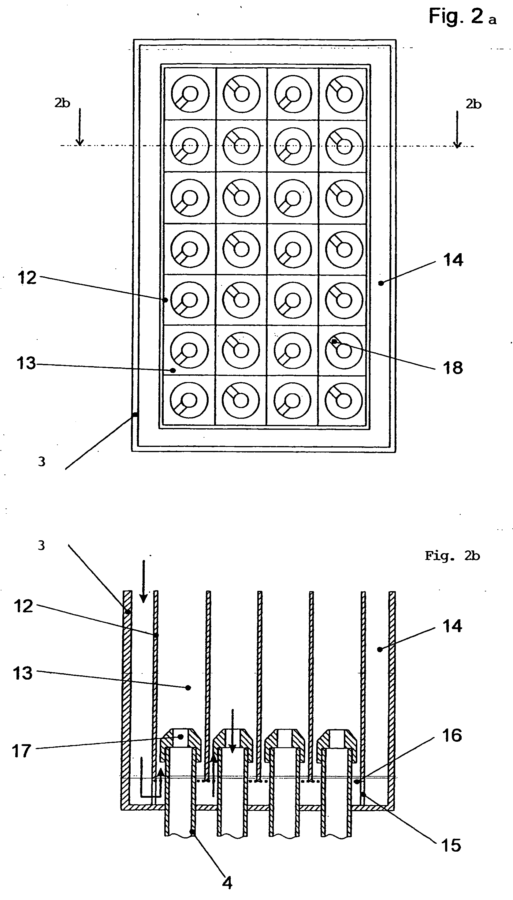 Device for material and/or energy exchange in a wash column