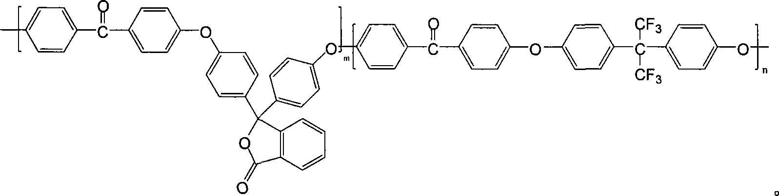 Soluble fluorine-containing polyaryl ether ketone high-performance material, preparation method thereof and mixed film of the same and epoxy resin