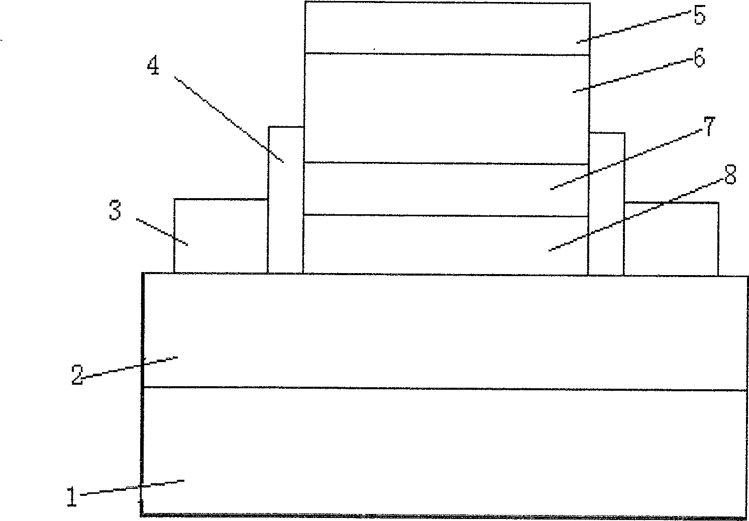 Metal/gallium nitride aluminum /gallium nitride lateral direction schottky diode with low current collection side effect and method of producing the same