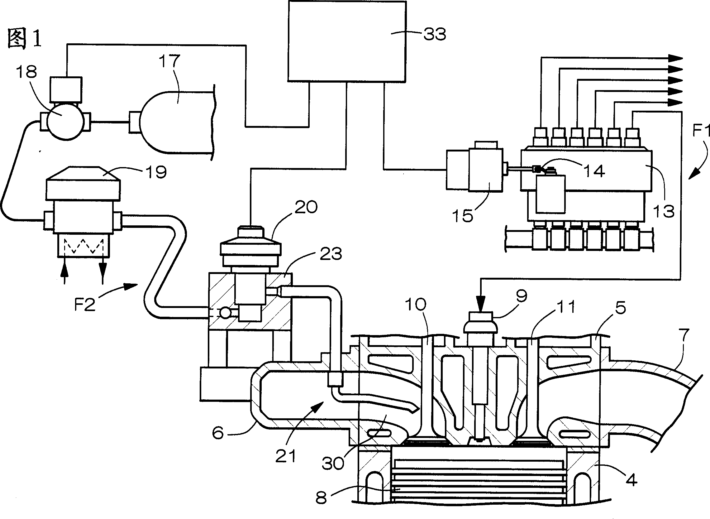 Dual-fuel internal cobustion engine using gas fuel at the same time