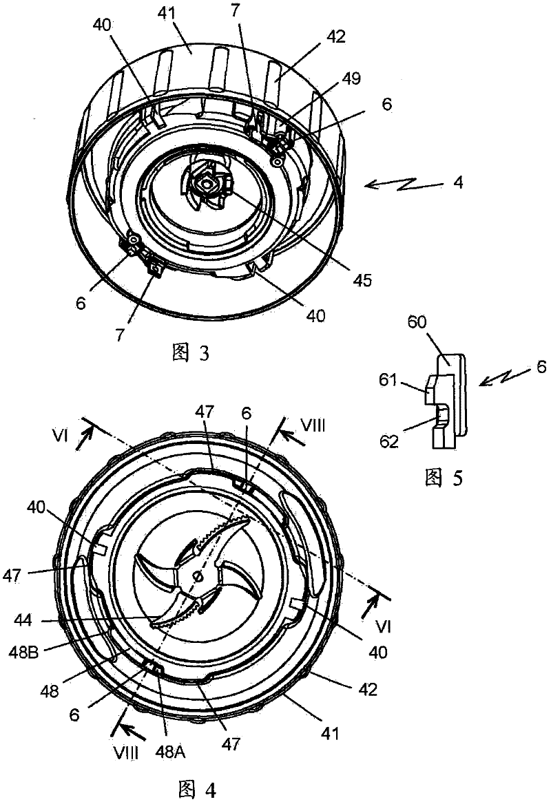 Work container comprising a removable base and household cooking appliance equipped with such a container