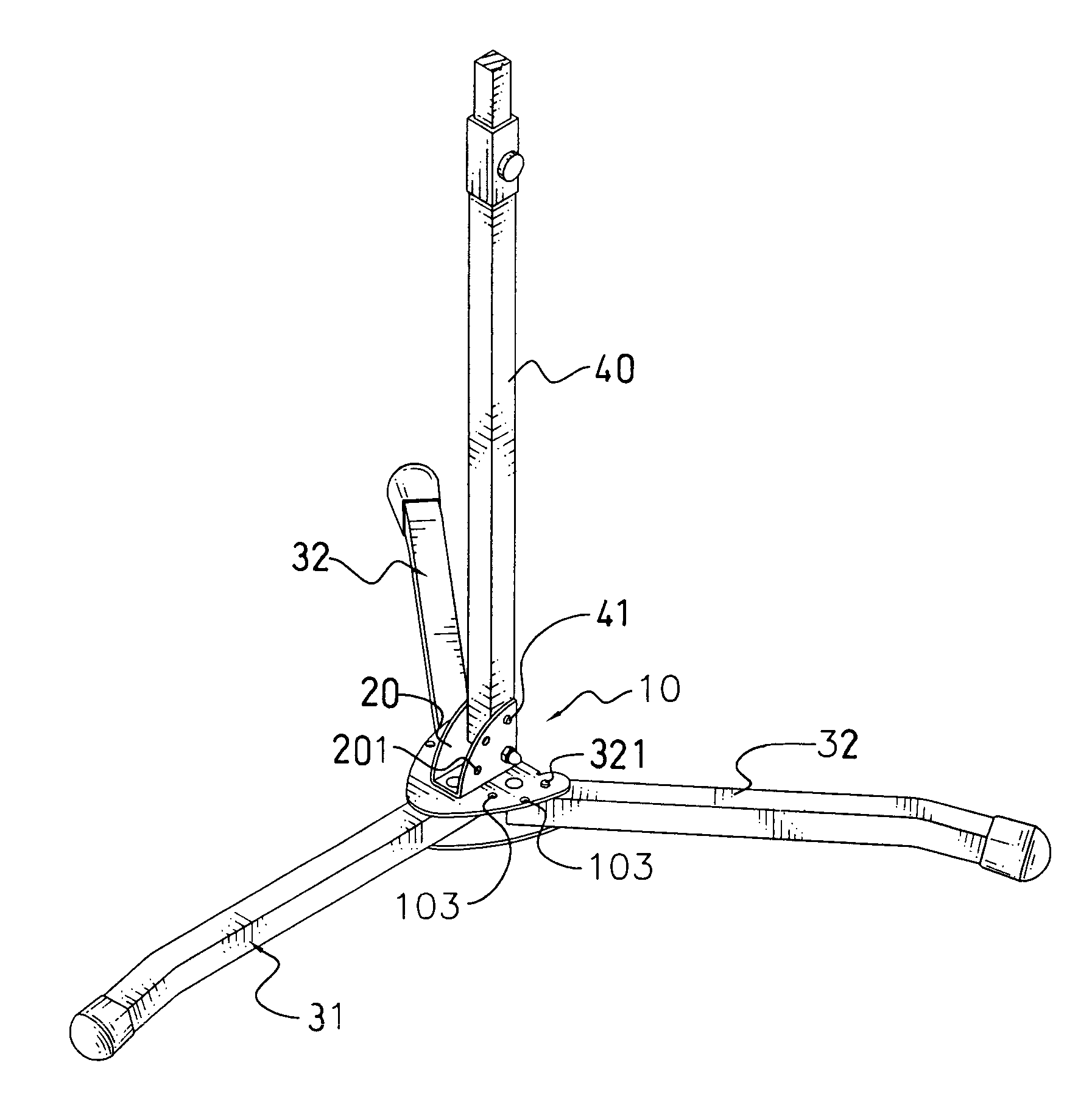 Adustable footprint tripod