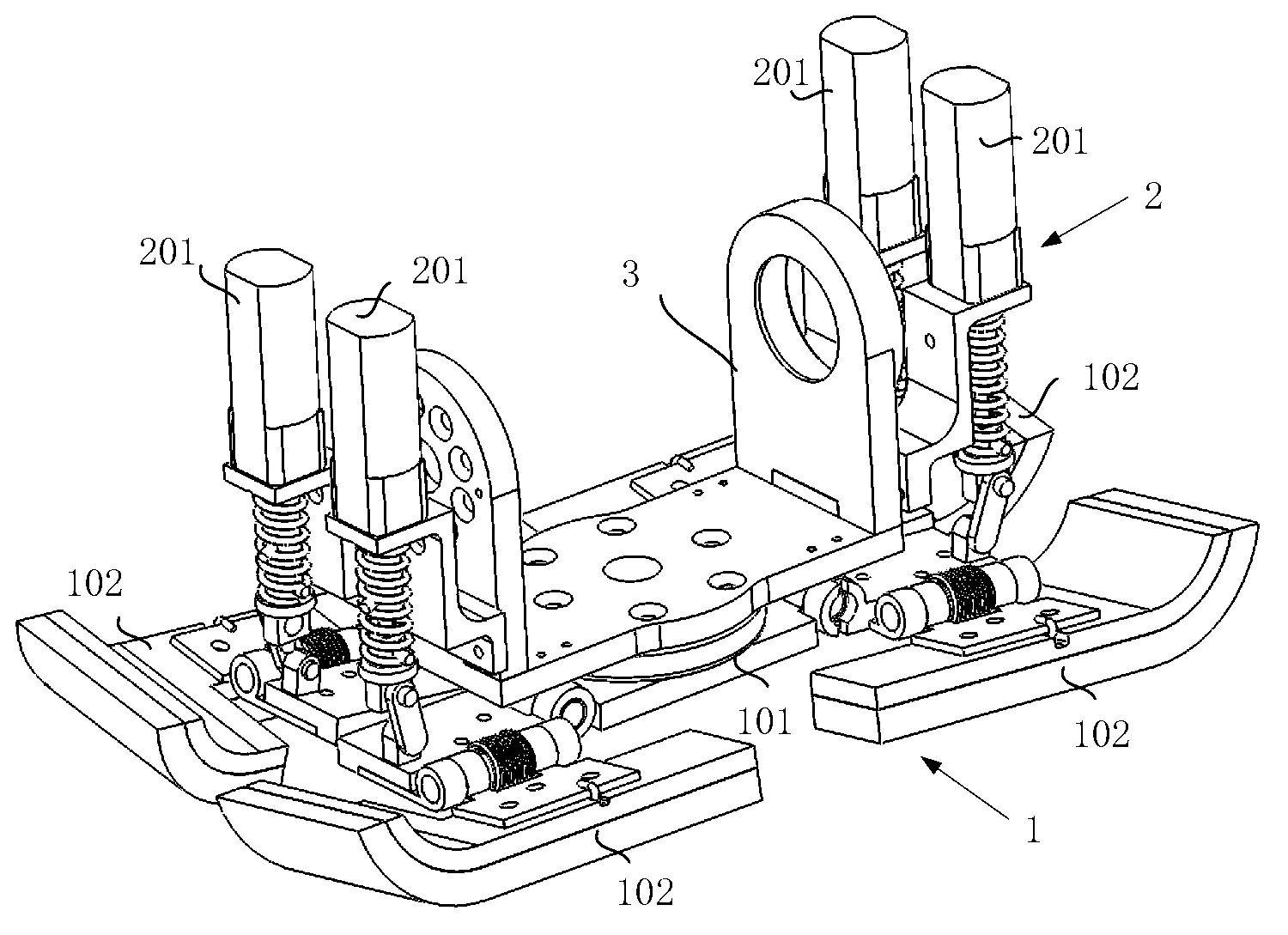 Multi-degree-of-freedom flexible foot plate for humanoid robot