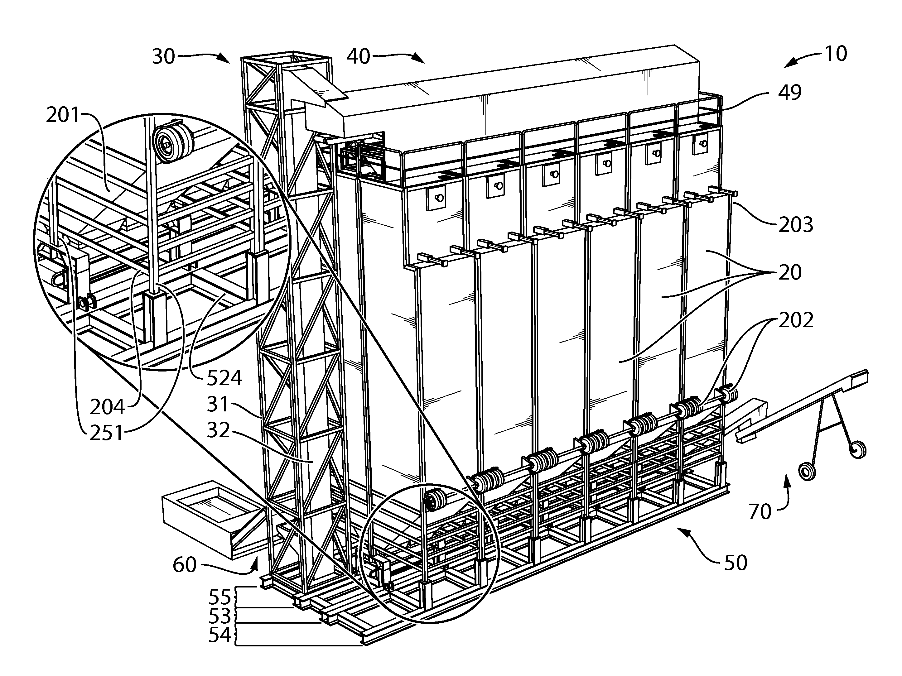 Mobile dry material storage