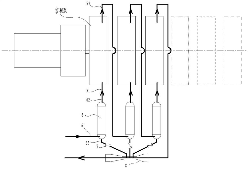 Gas-liquid mixing and conveying device with three-jaw rotor