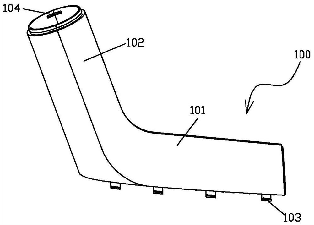 Injection mold for injection product with inclined handle and injection molding method