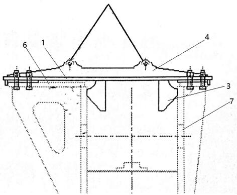 A method for installing a flange plate of a tire crane saddle beam jacking support