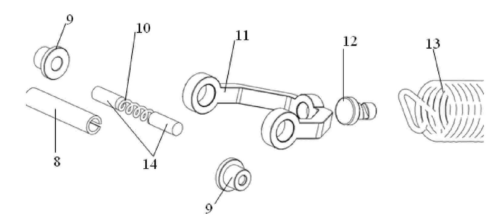 Combined hinge with double rotation freedom degrees