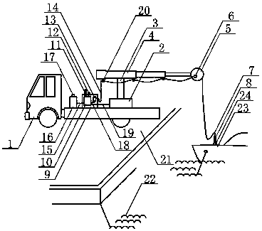 Rescue vehicle for supplying power for electric ship on water