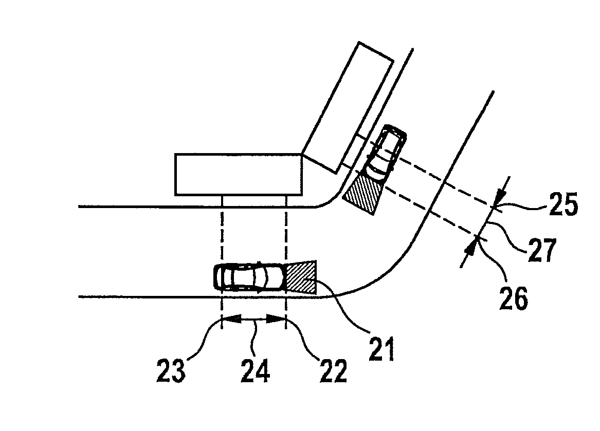 Device and method for adjusting the lighting of a vehicle in blind curves