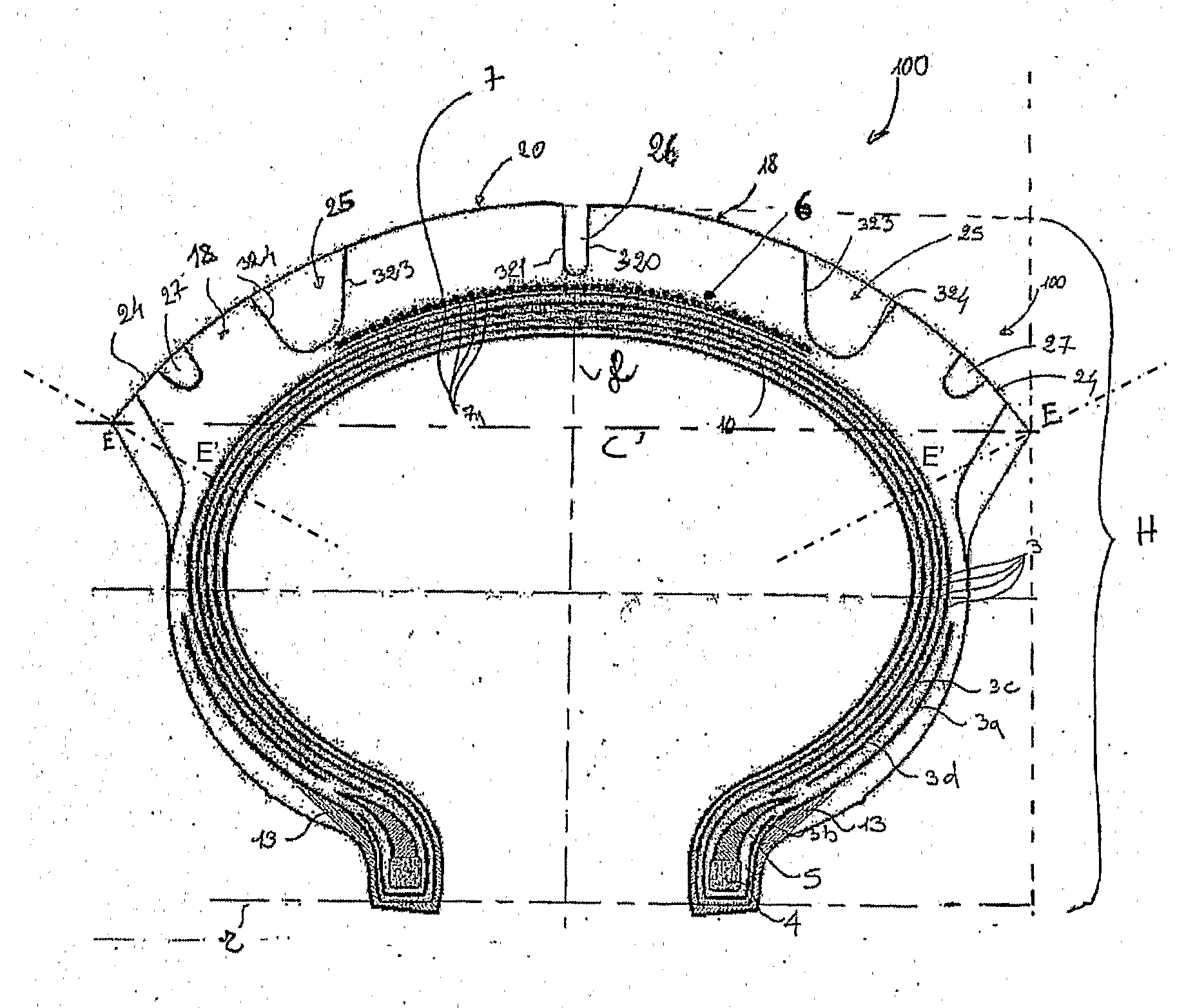 Off-road motorcycle tyre