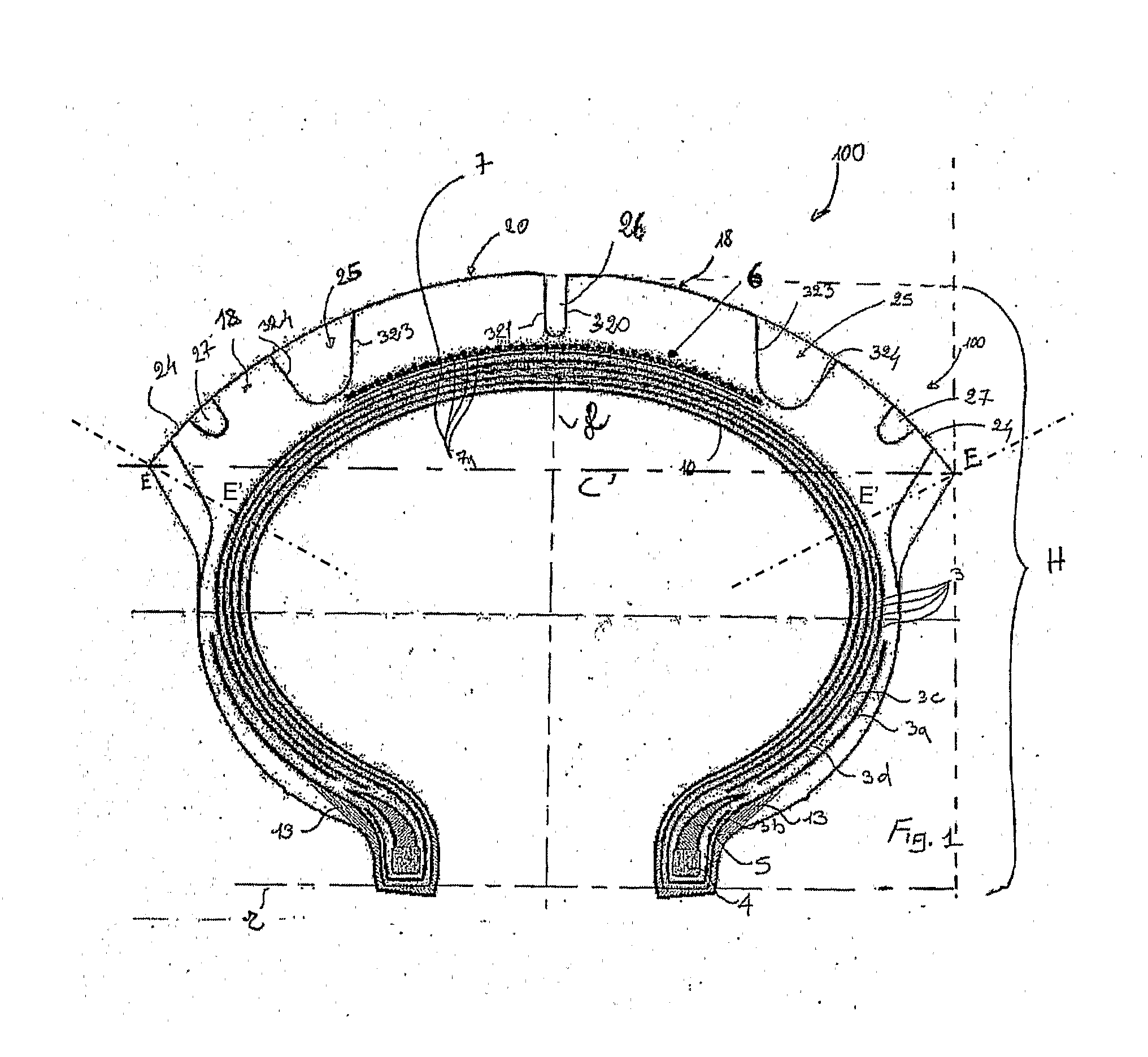 Off-road motorcycle tyre