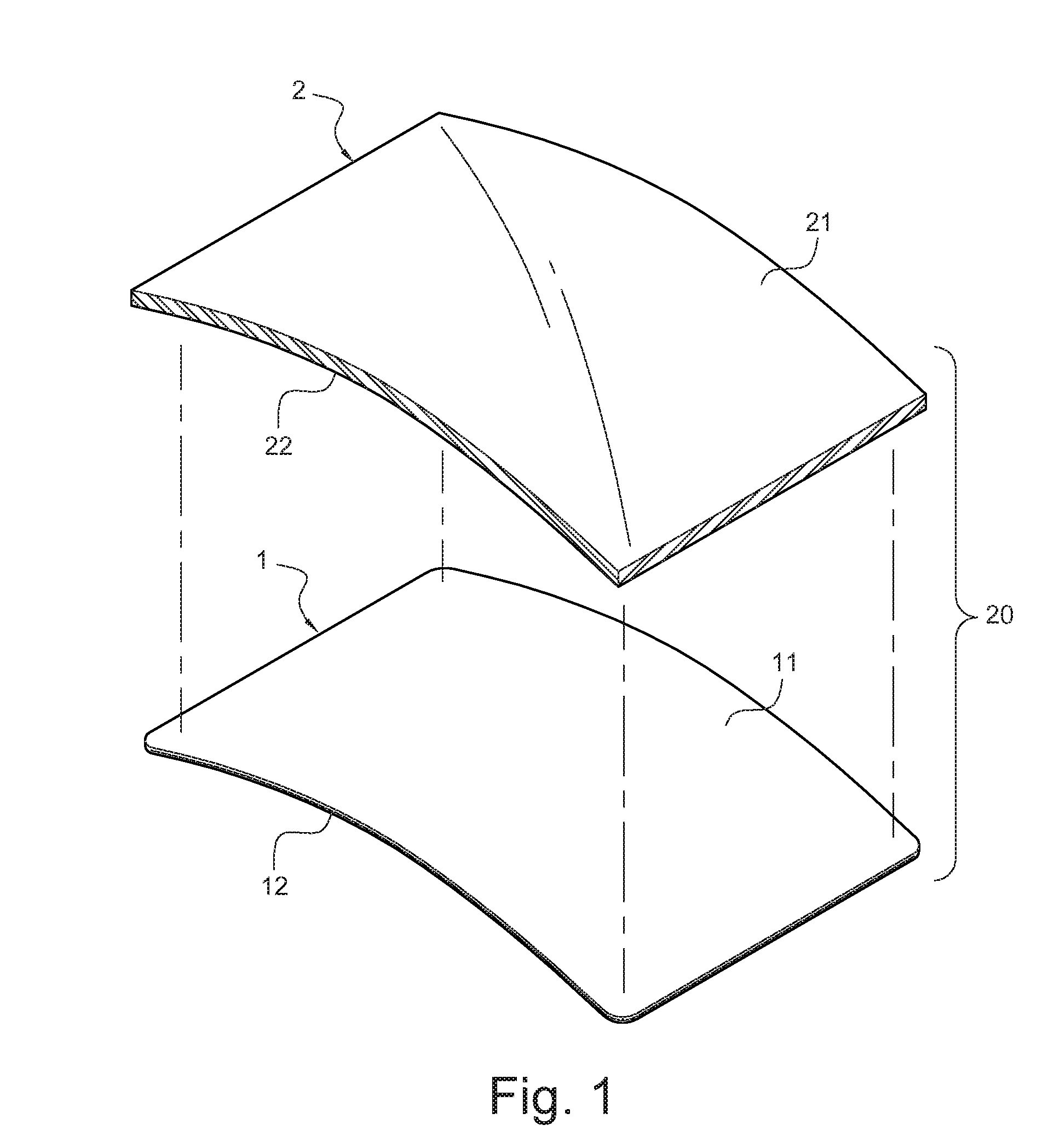 Curved capacitive touch panel and manufacture method thereof