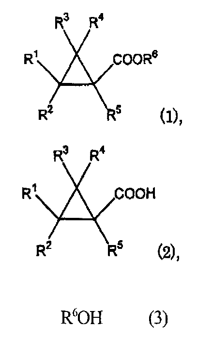 Process for prepn. of cyclopropane formic ether