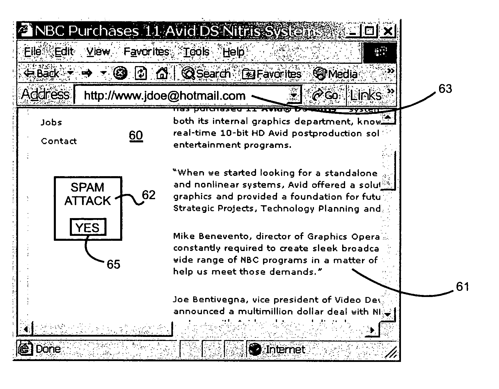 Electronic mail distribution network with simple user-friendly interactive implementation enabling a user at a receiving display terminal to turn off spam