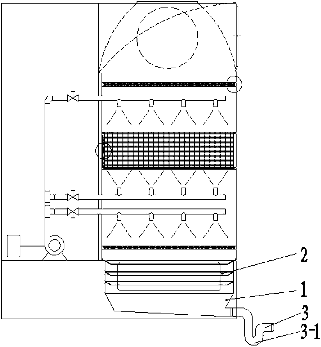 Side surface air intake sewage guide tank device for full-automatic electrostatic dust removal filter case