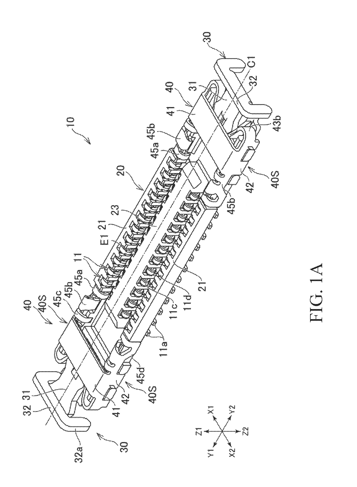 Connector and connector assembly with slidable latch