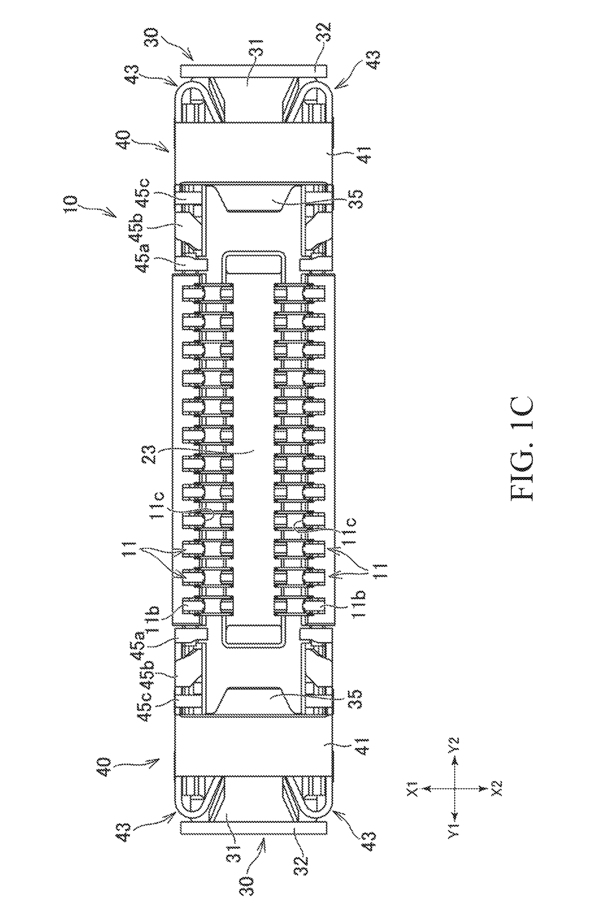 Connector and connector assembly with slidable latch