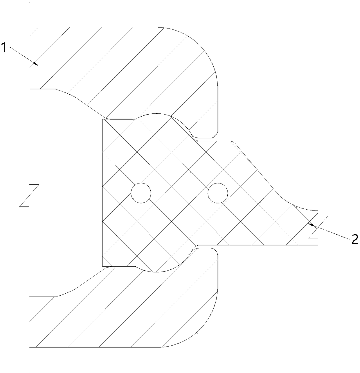 Telescopic device upturned end and mounting method thereof