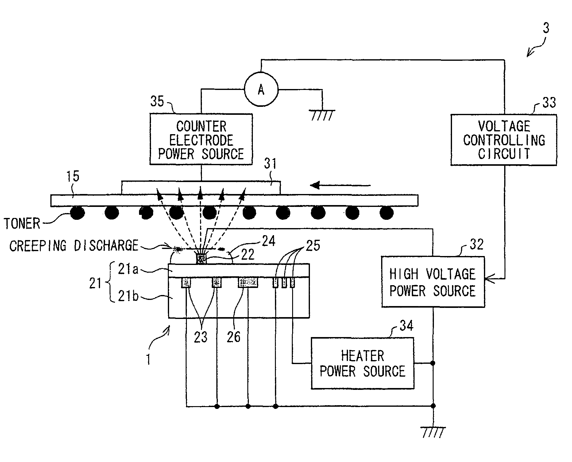 Ion generating element, charging device and image forming apparatus