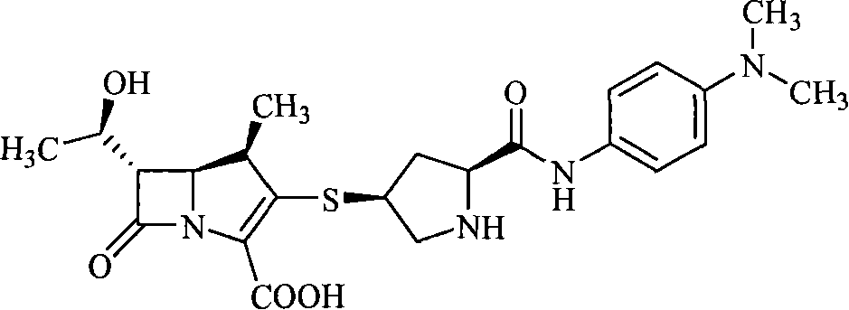 Six-membered ring methanamide substituted sulfhydryl pyrrolidine carbpenem compound