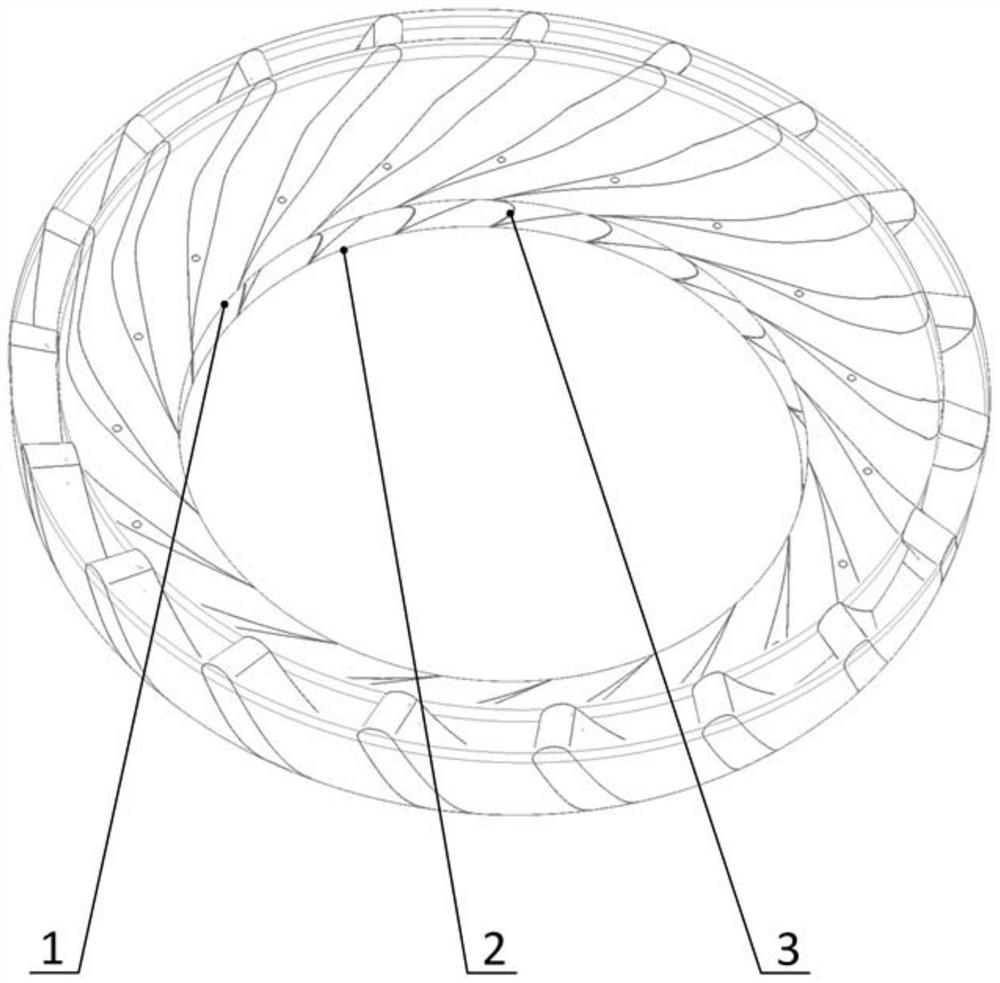 Design method of diffuser with dovetail front edge and integrated radial and axial blades