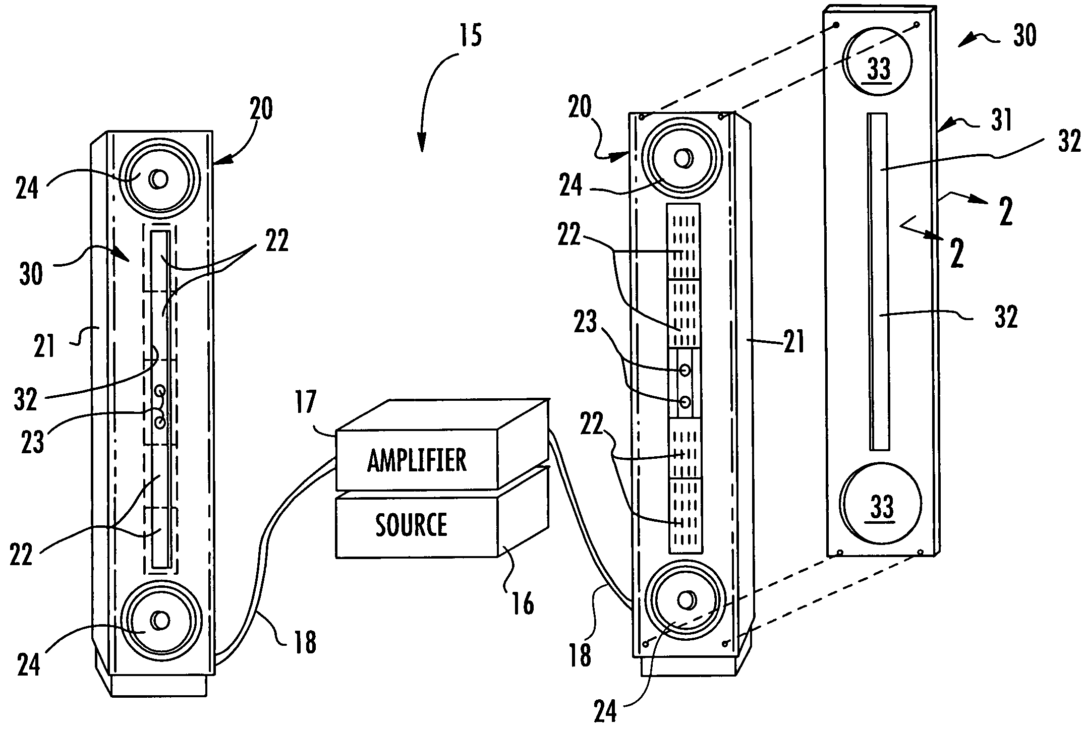 Loudspeaker including slotted waveguide for enhanced directivity and associated methods