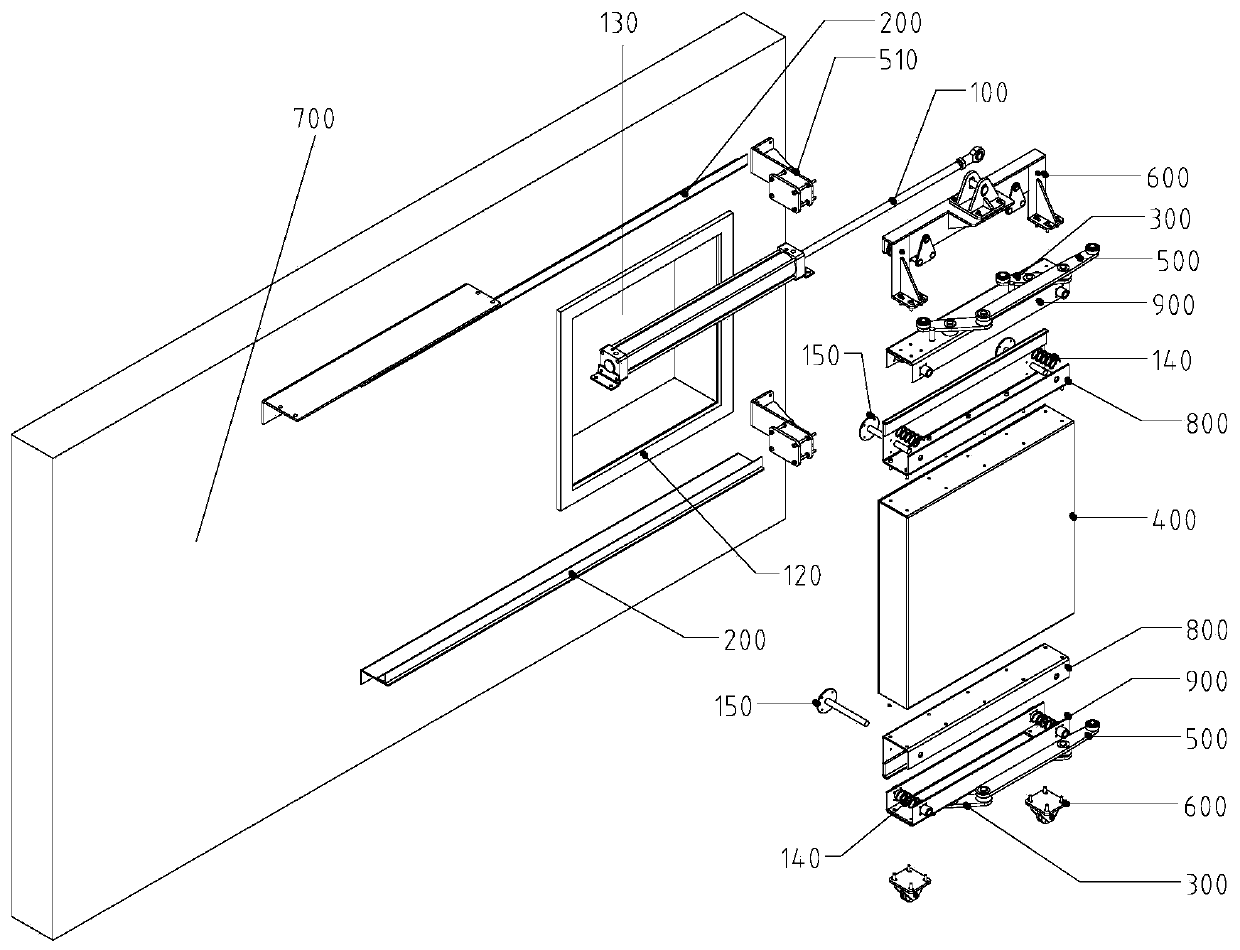 Mechanical press-bar type translation door sealing structure