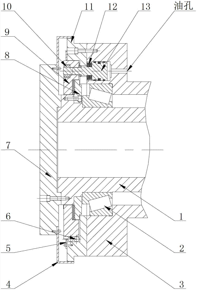 Axial locking mechanism of machine tool spindle