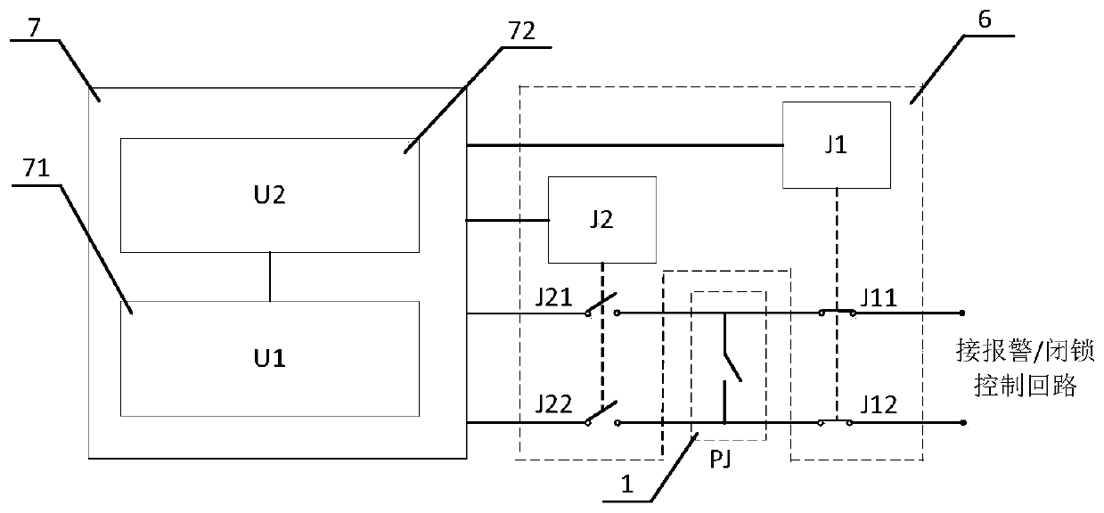 Contact signal collection circuit for online verifying gas density relay on spot