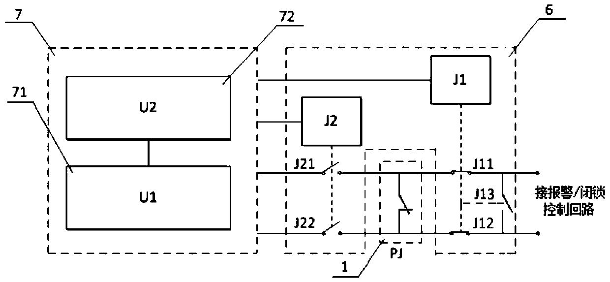 Contact signal collection circuit for online verifying gas density relay on spot