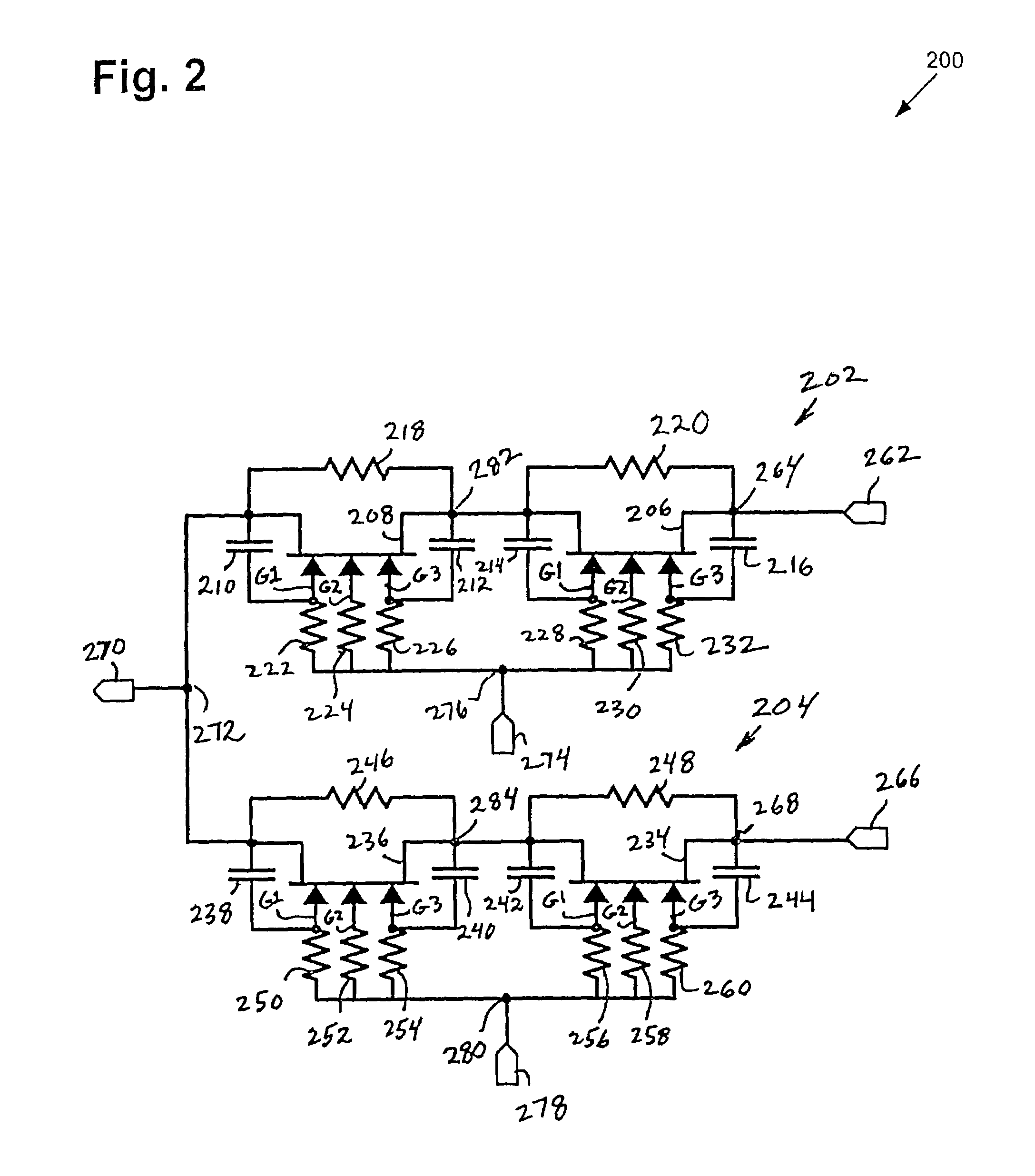 High-frequency switching device with reduced harmonics