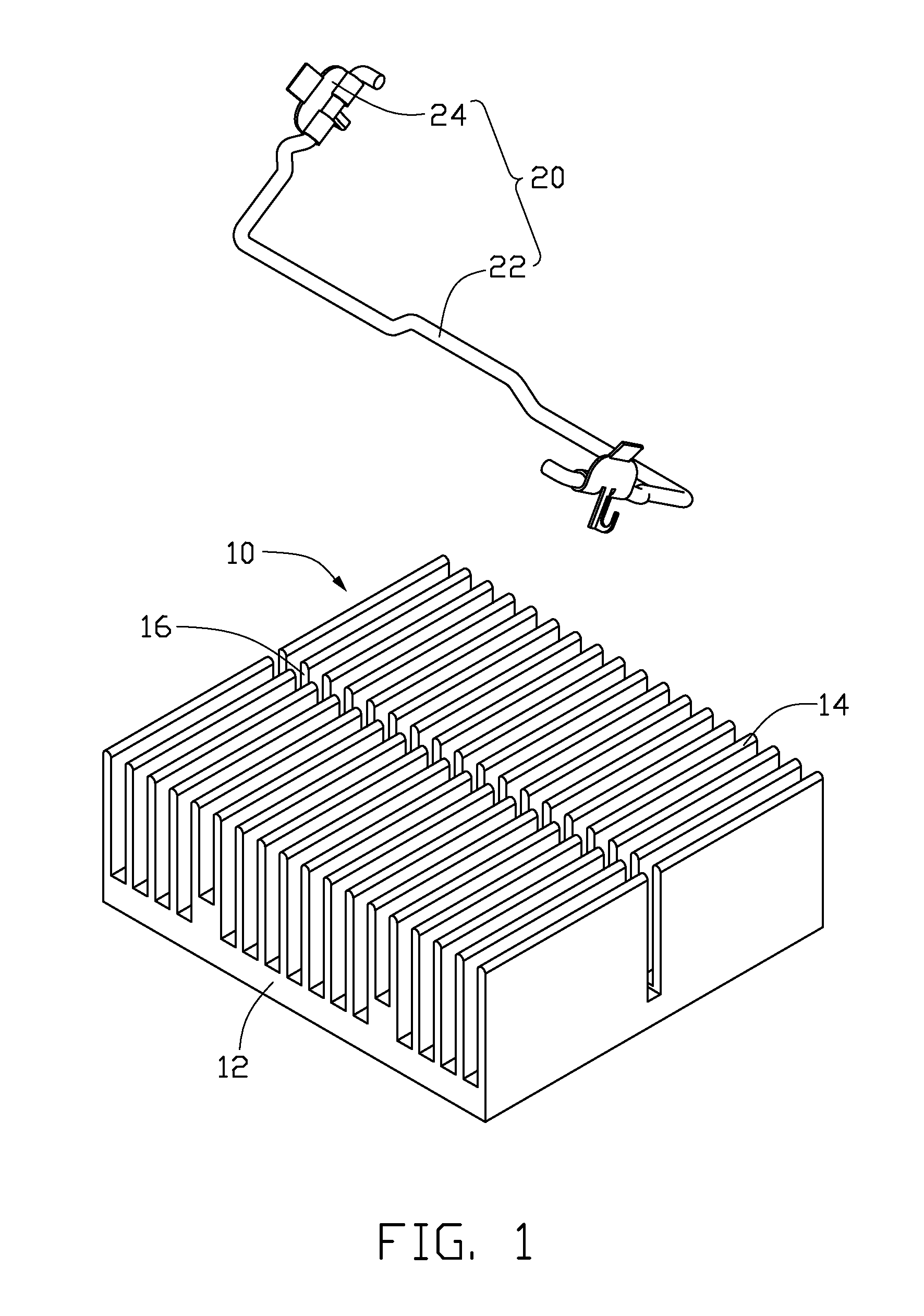 Heat sink assembly having a clip