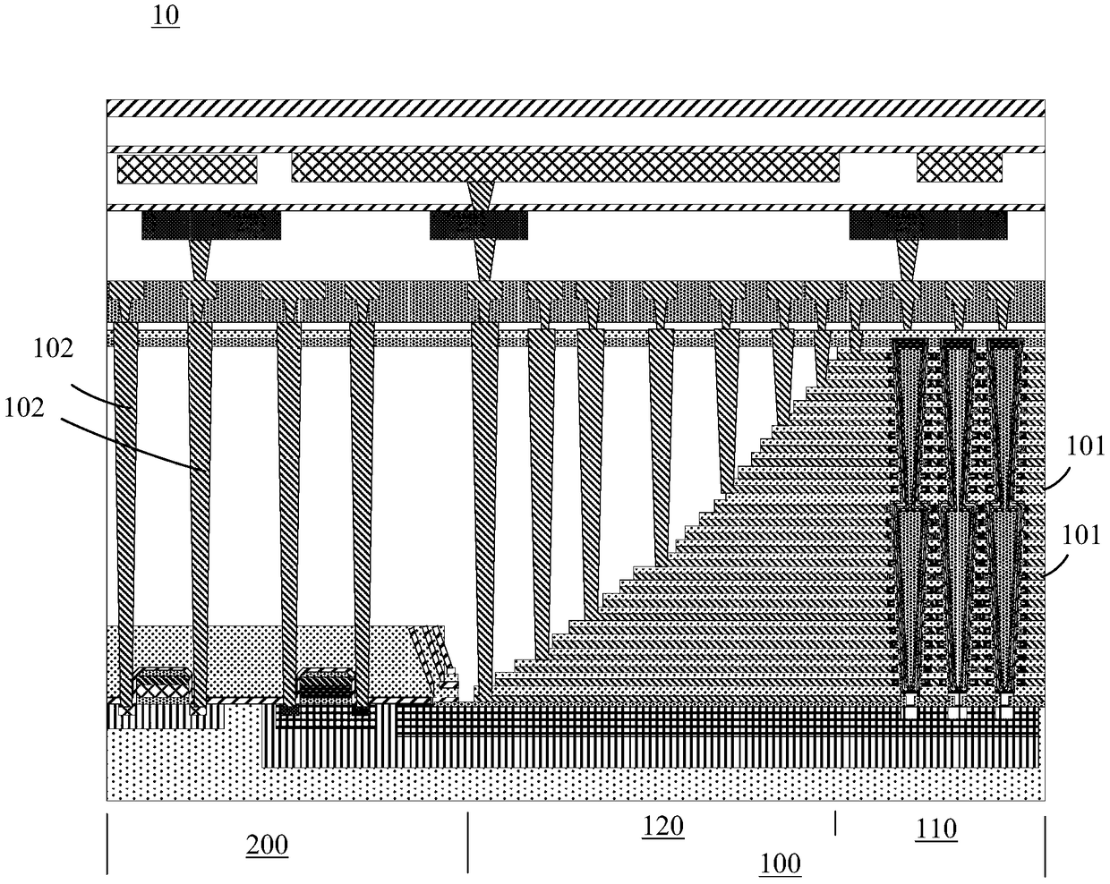 Three-dimensional storage device and method for forming contact hole in step region