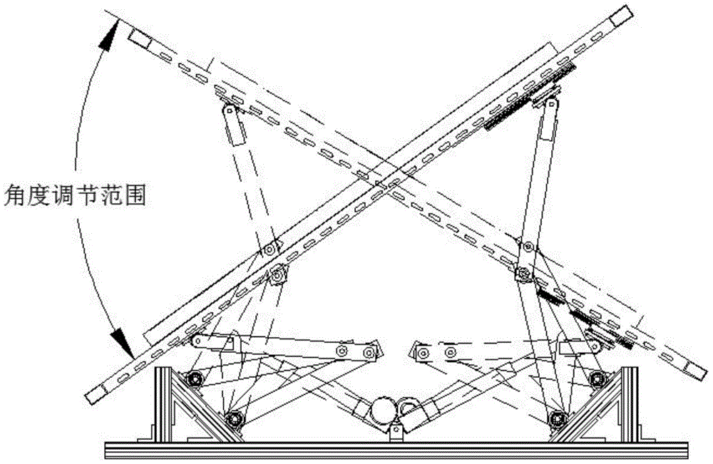 Installation and adjustment device for solar panels